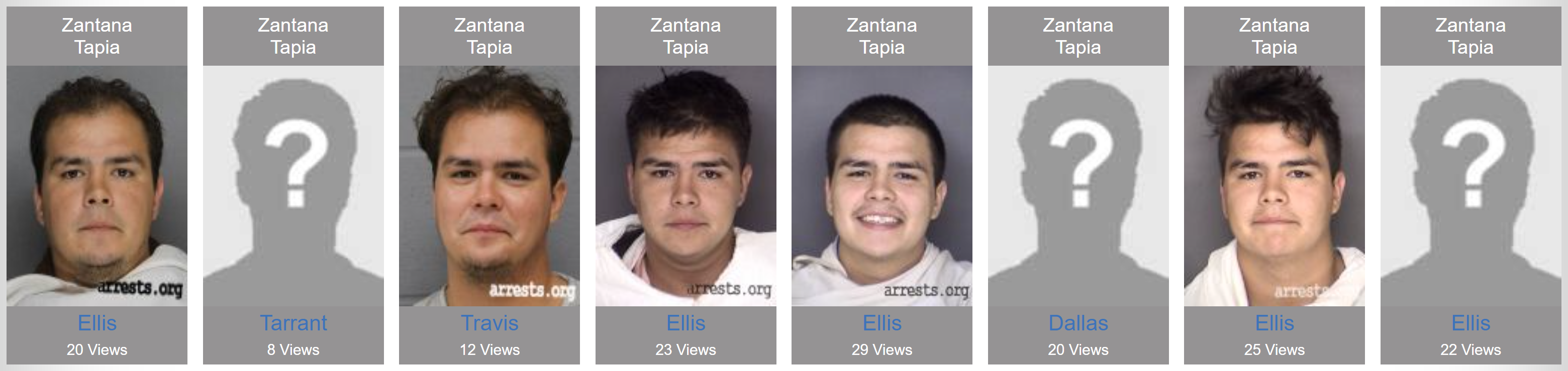 Zantana Tapia arrest search results